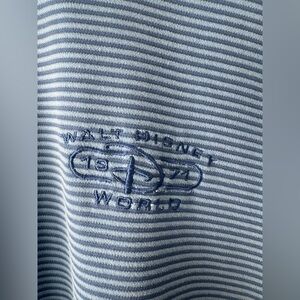 Vintage 1971 Walt Disney World Blue Striped Polo Shirt XXL